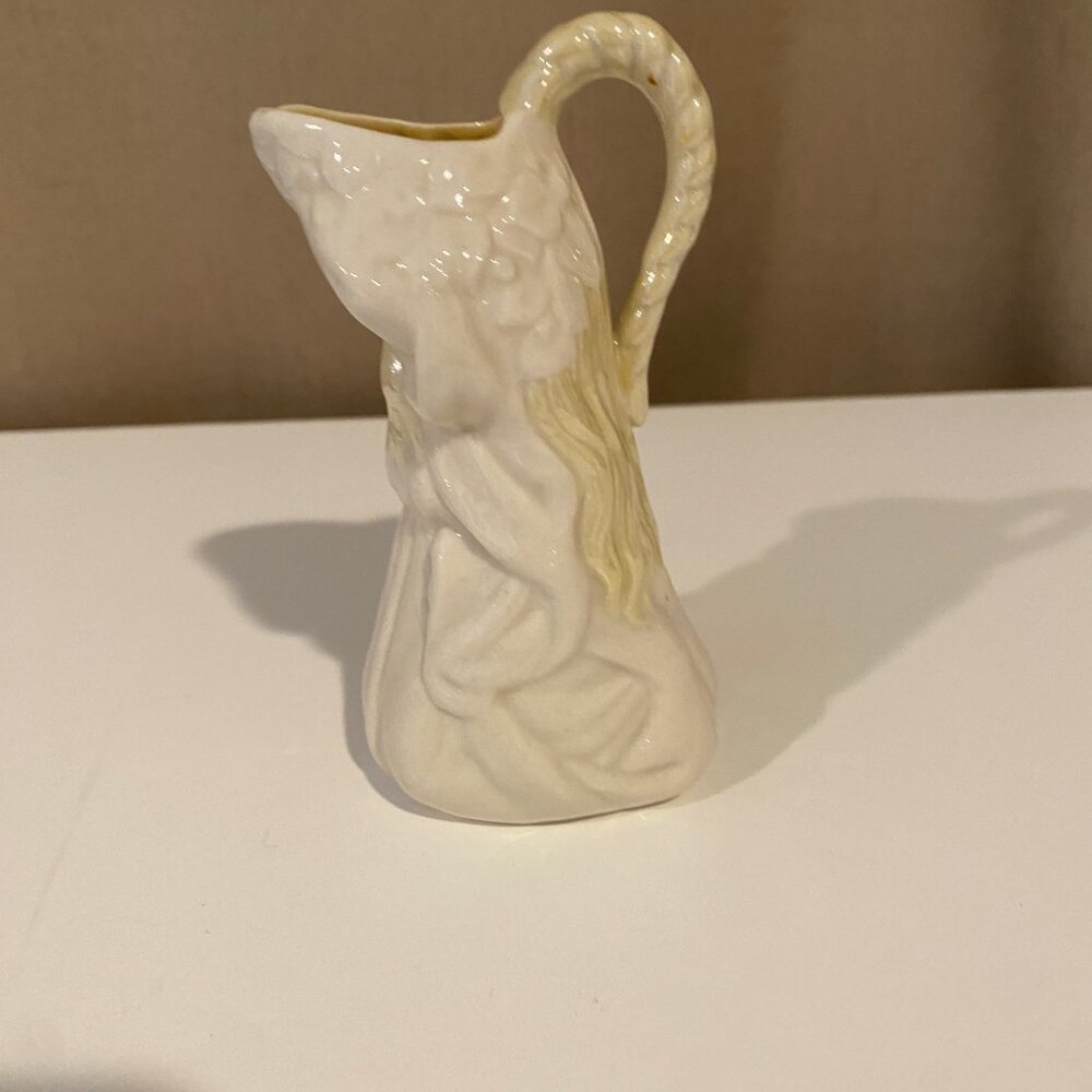 Belleek Ireland Creamer Undine‎ Water Nymph Maiden 4.5" Vintage - Picture 4 of 8